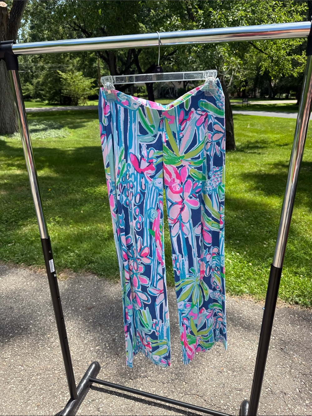 Lilly Pulitzer Floral Wide Leg Pants in Blue, Pink & Green